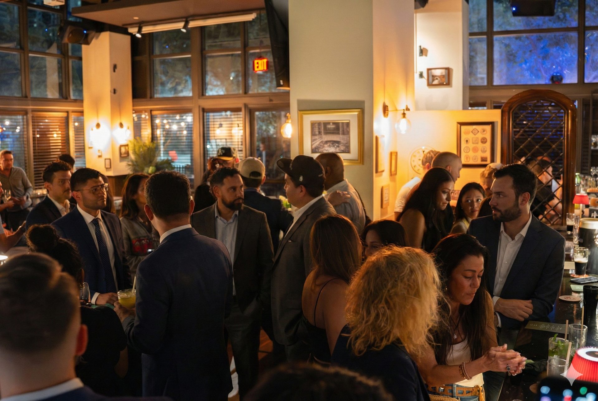Guests socializing at a private event at The Leinster