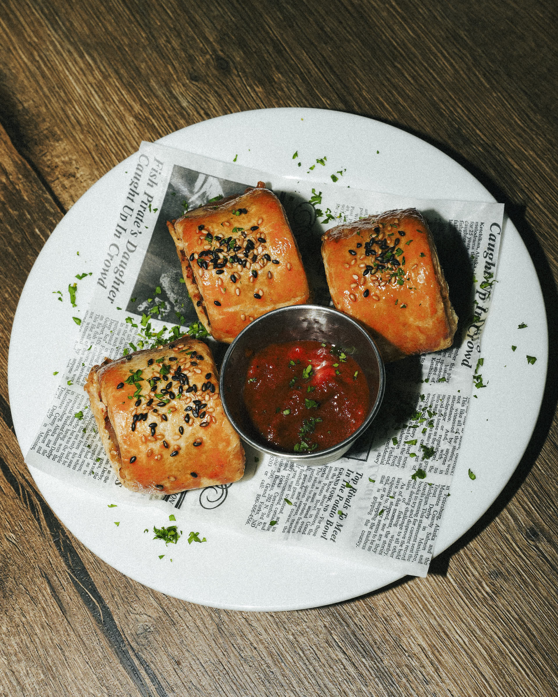 Authentic Irish sausage rolls served at The Leinster Miami